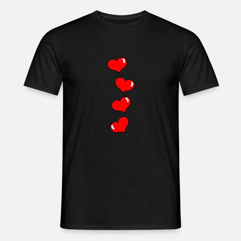 Herzchen - Männer T-Shirt - Schwarz