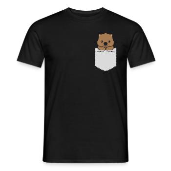 Wombat Pocket - Männer T-Shirt - Schwarz - Vorne - AI Model Male 178 light (178cm)