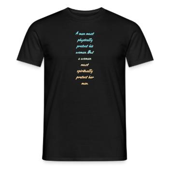 Beschützen Spruch - Männer T-Shirt - Schwarz - Vorne - AI Model Male 178 light (178cm)