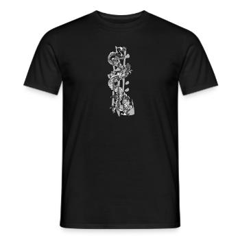 dragon28 blanc kanji dragon gris - T-shirt homme - noir - Devant - AI Model Male 178 light (178cm)