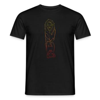 Lion & Lionceau lineart - T-shirt homme - noir - Devant - AI Model Male 178 light (178cm)