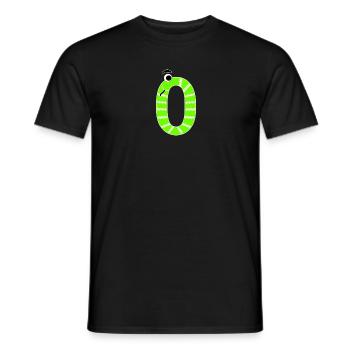 Zahl Null 0 Kinder Geburtstag Schlange - Männer T-Shirt - Schwarz - Vorne - AI Model Male 178 light (178cm)