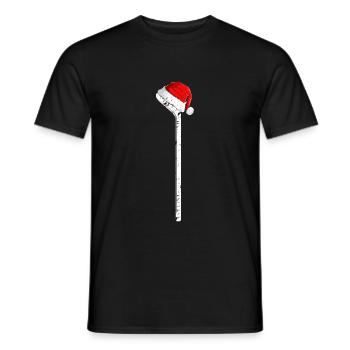 Eishockeyschläger Weihnachtsmütze Weihnachten - Männer T-Shirt - Schwarz - Vorne - AI Model Male 178 light (178cm)