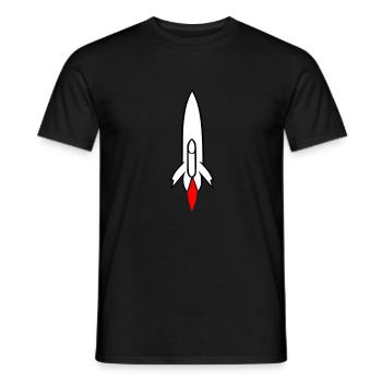 Vecteur de vol spatial spatial de fusée spatiale - T-shirt homme - noir - Devant - AI Model Male 178 light (178cm)
