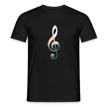 Treble Clef Landscape - Men's T-Shirt - black - Front - AI Model Male 178 light (178cm)