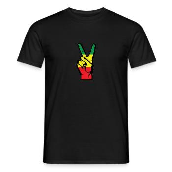 Finger Peace - T-shirt homme - noir - Devant - AI Model Male 178 light (178cm)