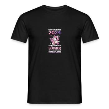 1st Grade Schoolchild Back to School Enrollment - Men's T-Shirt - black - Front - AI Model Male 178 light (178cm)