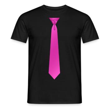 Eldregde pink Tie Necktie Neckie Cravate - T-shirt homme - noir - Devant - AI Model Male 178 light (178cm)