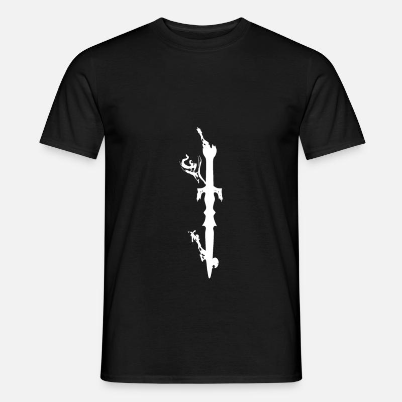 Rauchender Dolch - Männer T-Shirt - Schwarz