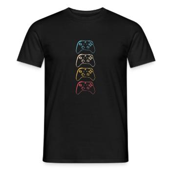 Gamer Controller Gaming rétro Jeux vidéo Jeu 3 - T-shirt homme - noir - Devant - AI Model Male 178 light (178cm)