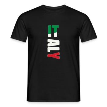 Elegantes T-Shirt mit italienischer Flagge und Namen - Männer T-Shirt - Schwarz - Vorne - AI Model Male 178 light (178cm)