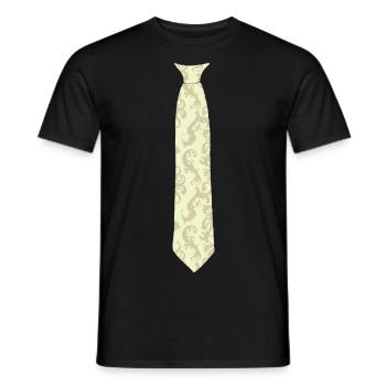 Fake necktie, retro tie - Men's T-Shirt - black - Front - AI Model Male 178 light (178cm)