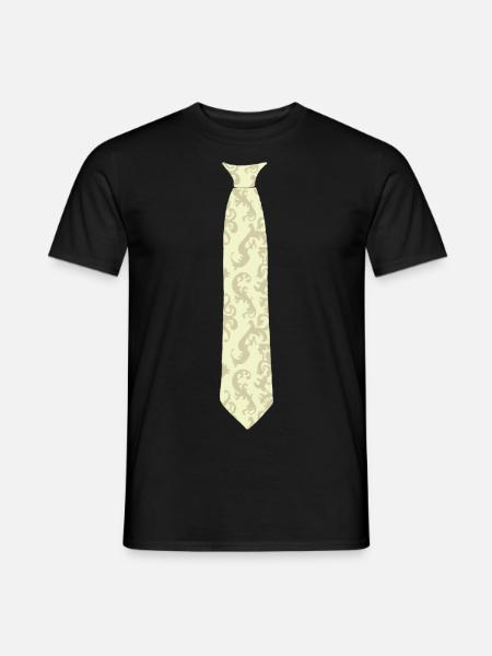 Fausse cravate, cravate rétro - T-shirt homme - noir