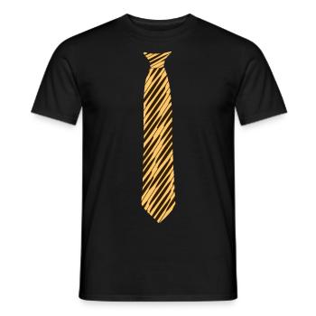 Cravate - Motif - Oblique - Beige-orange-noir - T-shirt homme - noir - Devant - AI Model Male 178 light (178cm)