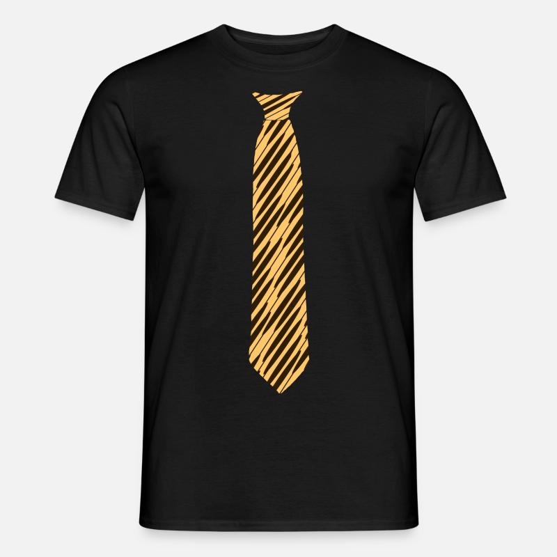 Tie - Pattern - Oblique - Beige-orange-black - Men’s T-shirt - black