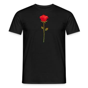 Rose Flower Roses Valentine's Day - Men's T-Shirt - black - Front - AI Model Male 178 light (178cm)