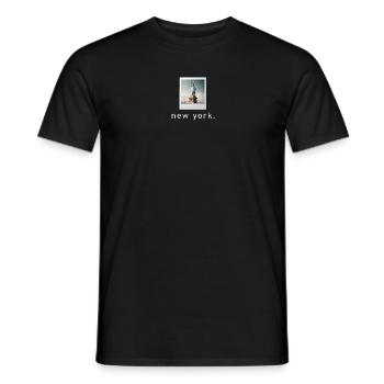 Statue de la Liberté New York rétro Photo - T-shirt homme - noir - Devant - AI Model Male 178 light (178cm)