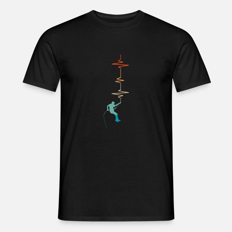 Heartbeat Climbing - Geschenkidee - Männer T-Shirt - Schwarz