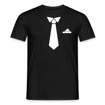 Fake tie - Men's T-Shirt - black - Front - AI Model Male 178 light (178cm)