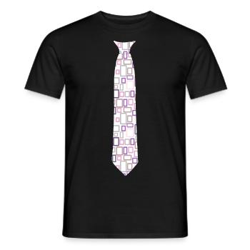 Tie Pattern Square Gray Colorful - Men's T-Shirt - black - Front - AI Model Male 178 light (178cm)