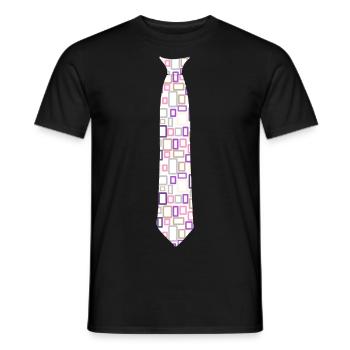 Cravate motif coloré - T-shirt homme - noir - Devant - AI Model Male 178 light (178cm)