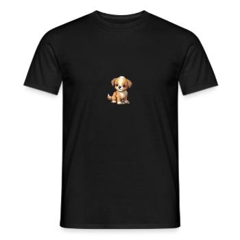 Chien mignon - T-shirt homme - noir - Devant - AI Model Male 178 light (178cm)