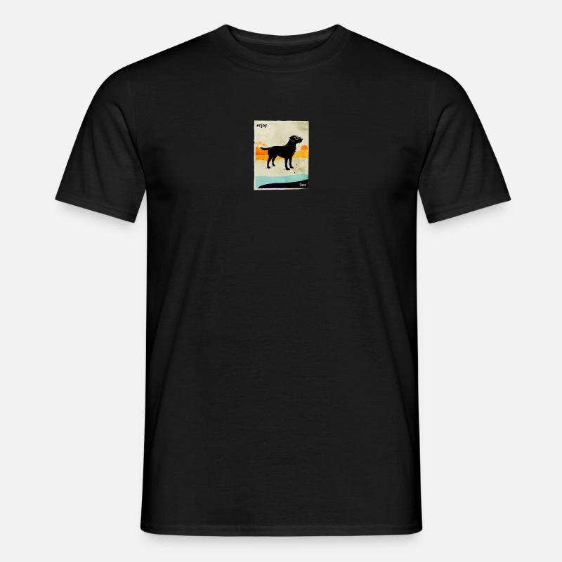 Sonnenuntergangs-labrador mit Brille - Männer T-Shirt - Schwarz