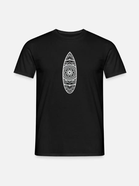 Planche de surf Mandala Planche Surf sur surf - T-shirt homme - noir