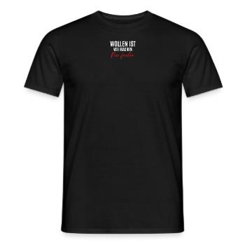 Wollen ist wie machen, nur fauler - Männer T-Shirt - Schwarz - Vorne - AI Model Male 178 light (178cm)
