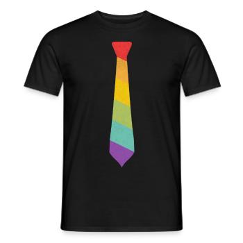 cravate LGBT chic des années 60 Vintage - T-shirt homme - noir - Devant - AI Model Male 178 light (178cm)