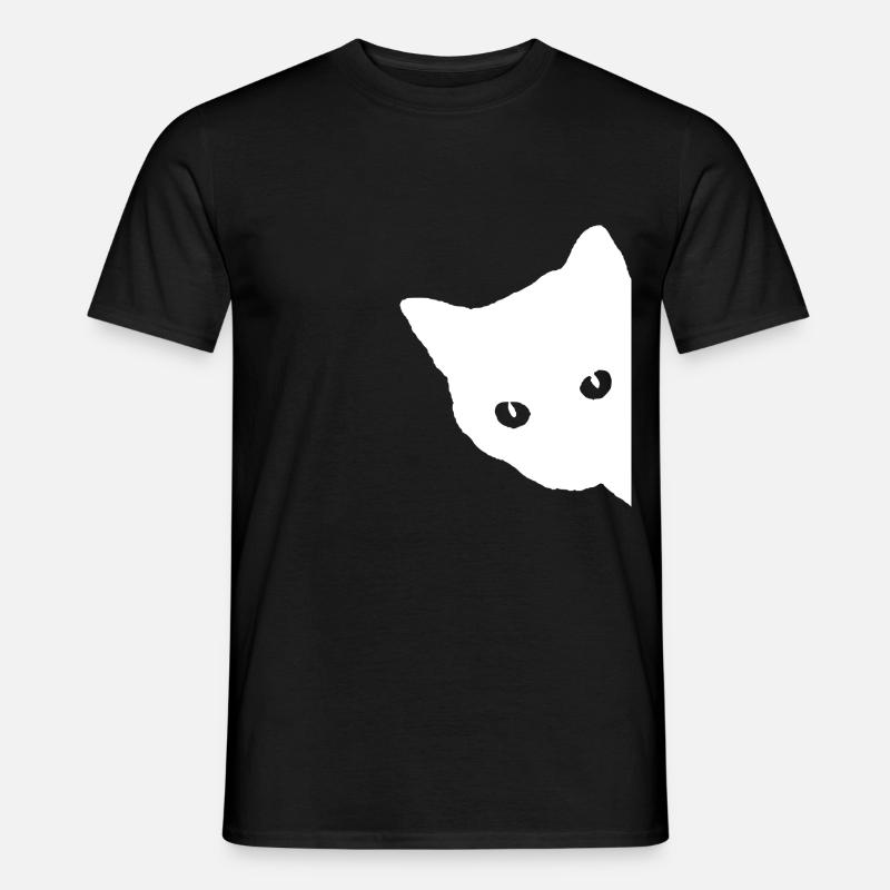 Katze Gesicht Weiß - Männer T-Shirt - Schwarz