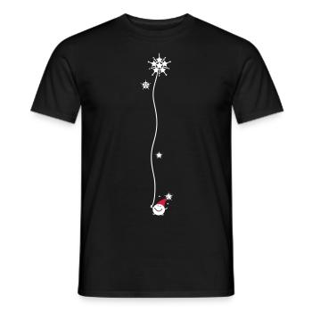 Père Noël avec flocon - T-shirt homme - noir - Devant - AI Model Male 178 light (178cm)