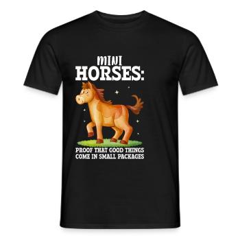 Amateur de chevaux miniatures - T-shirt homme - noir - Devant - AI Model Male 178 light (178cm)