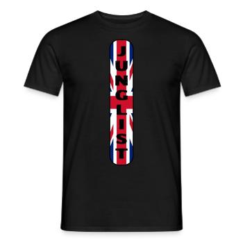Junglist Vert Drum and Bass DNB UK Remix - Men's T-Shirt - black - Front - AI Model Male 178 light (178cm)