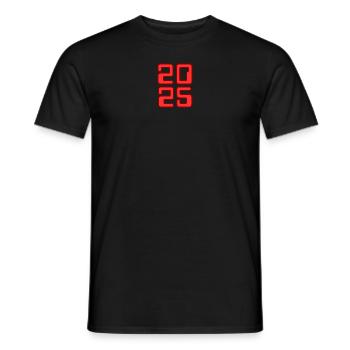 2025 - Männer T-Shirt - Schwarz - Vorne - AI Model Male 178 light (178cm)