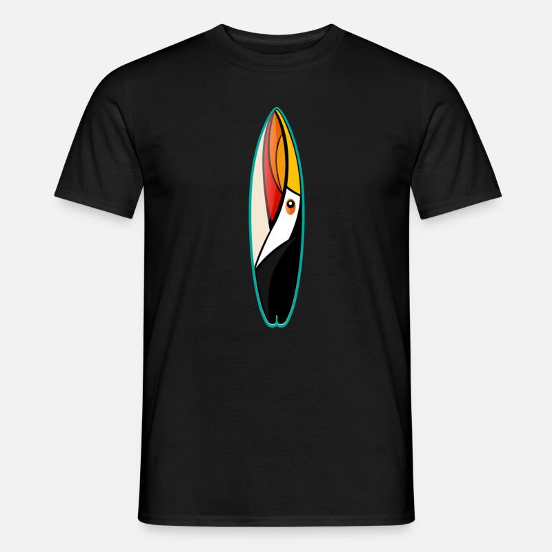 Tukan Surfbrett surfen - Männer T-Shirt - Schwarz