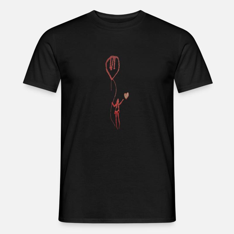 Ein Mädchen mit Herz und Luftballon - Männer T-Shirt - Schwarz