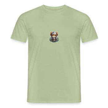 Fluffy Warrior - Men's T-Shirt - sage - Front - AI Model Male 178 light (178cm)