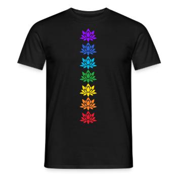 Lotus Chakren Yoga Chakra Lotus Fleur de Lotus - T-shirt homme - noir - Devant - AI Model Male 178 light (178cm)