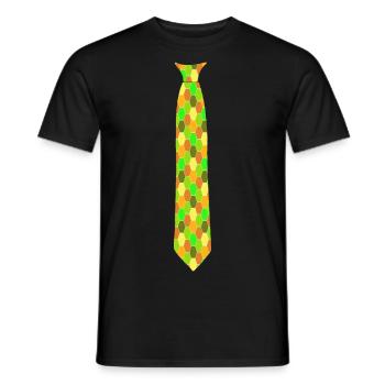 Tie Dots Colorful Pattern Tie Suit - Men's T-Shirt - black - Front - AI Model Male 178 light (178cm)