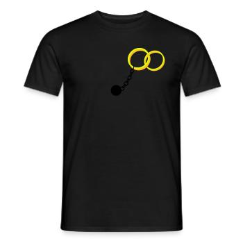bracelet anneaux de mariage de la cheville JGA - T-shirt homme - noir - Devant - AI Model Male 178 light (178cm)