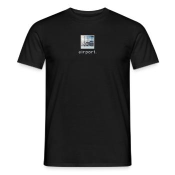 Photo rétro de l’ambiance de l’aéroport - T-shirt homme - noir - Devant - AI Model Male 178 light (178cm)
