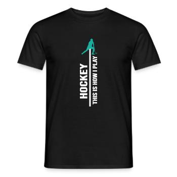 Zone de hockey sur gazon sur pénalité - T-shirt homme - noir - Devant - AI Model Male 178 light (178cm)