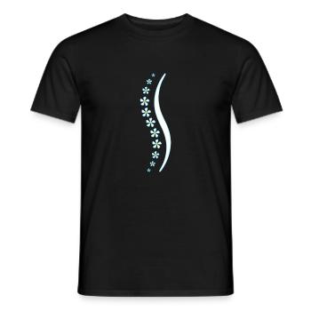 Épine florale bleue - T-shirt homme - noir - Devant - AI Model Male 178 light (178cm)