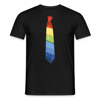 Cravate arc-en-ciel LGBT - T-shirt homme - noir - Devant - AI Model Male 178 light (178cm)