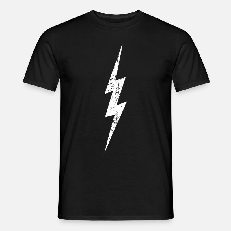 Foudre - Éclair - en détresse - T-shirt homme - noir