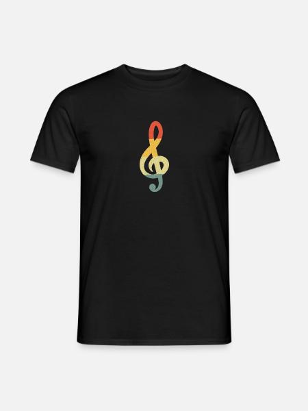 Violin clef Vintage Retro - Men's T-Shirt - black