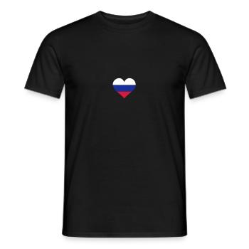 russland herz - Männer T-Shirt - Schwarz - Vorne - AI Model Male 178 light (178cm)