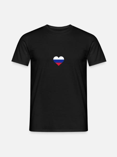 coeur russie - T-shirt homme - noir