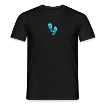 Tongs yoga vacances d'été à la plage - T-shirt homme - noir - Devant - AI Model Male 178 light (178cm)